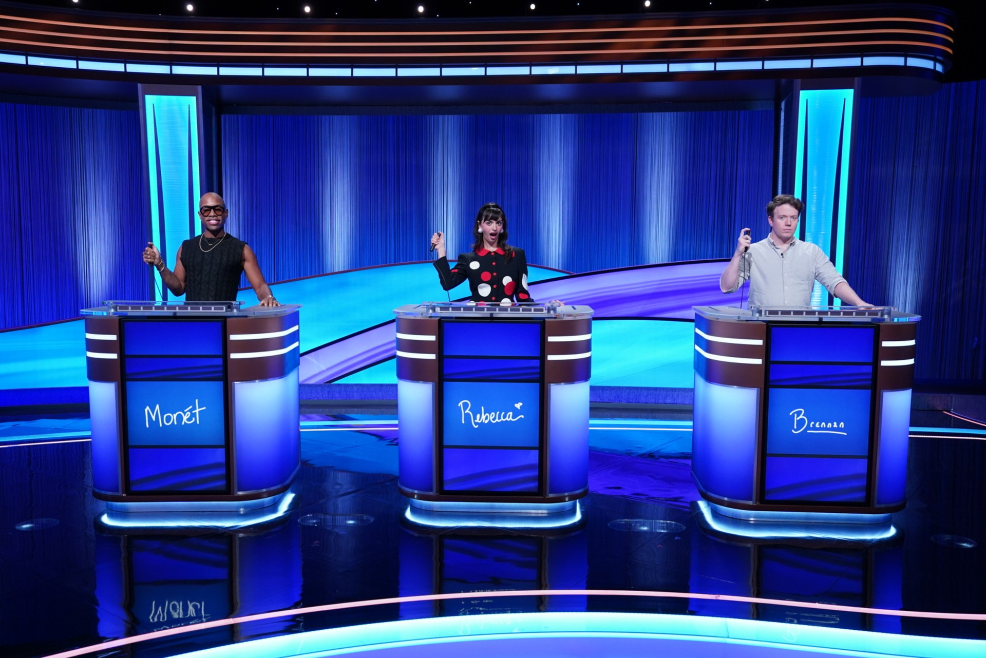 Monét X Change, Rebecca Black, and Brennan Lee Mulligan of Dimension20 are competing on a special YouTube edition of Jeopardy! on March 31.