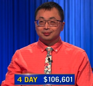 Jamie Ding, today's Jeopardy! winner (for the March 18, 2026 game.)