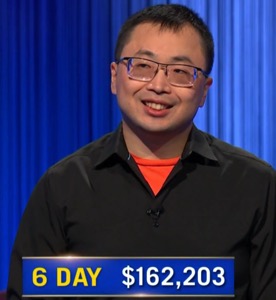 Jamie Ding, today's Jeopardy! winner (for the March 20, 2026 game.)