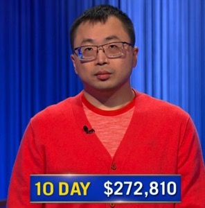 Jamie Ding, today's Jeopardy! winner (for the March 26, 2026 game.)