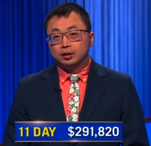 Jamie Ding, today's Jeopardy! winner (for the March 27, 2026 game.)
