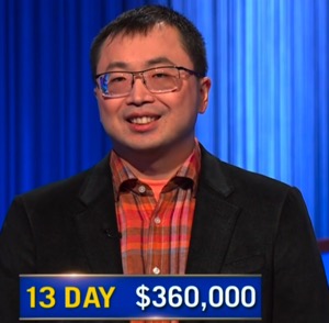 Jamie Ding, today's Jeopardy! winner (for the March 31, 2026 game.)