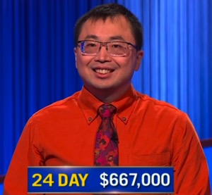 Jamie Ding, today's Jeopardy! winner (for the April 15, 2026 game.)