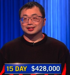 Jamie Ding, today's Jeopardy! winner (for the April 2, 2026 game.)