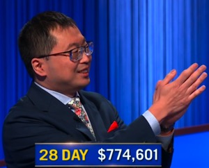 Jamie Ding, today's Jeopardy! winner (for the April 21, 2026 game.)