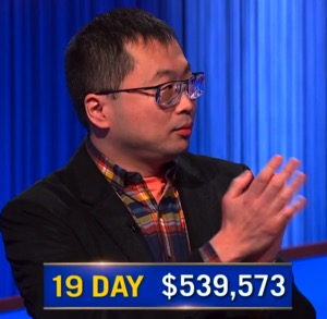 Jamie Ding, today's Jeopardy! winner (for the April 8, 2026 game.)