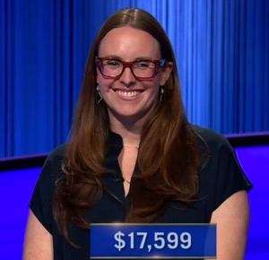 Kate Brody, today's Jeopardy! winner (for the April 30, 2026 game.)