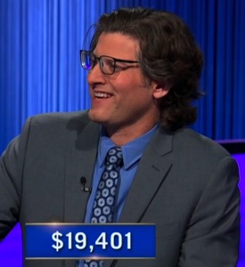 Chris D'Angelo, today's Jeopardy! winner (for the May 20, 2026 game.)