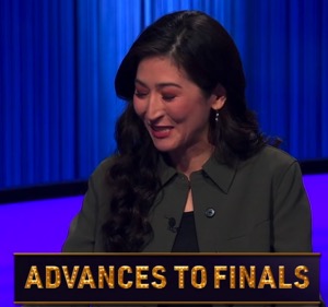 Mina Kimes, today's Celebrity Jeopardy winner (for the May 12, 2026 game.)