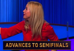 Mira Sorvino, today's Celebrity Jeopardy! winner (for the May 8, 2026 game.)