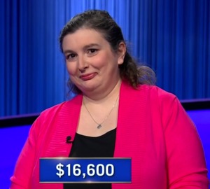 Stephanie Perkins, today's Jeopardy! winner (for the May 1, 2026 game.)