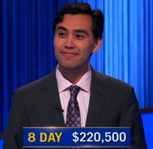 Caleb Groen, today's Jeopardy! winner (for the July 13, 2026 game.)