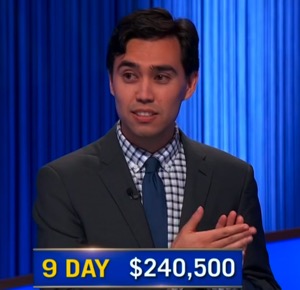 Caleb Groen, today's Jeopardy! winner (for the July 14, 2026 game.)