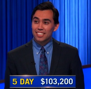 Caleb Groen, today's Jeopardy! winner (for the July 8, 2026 game.)